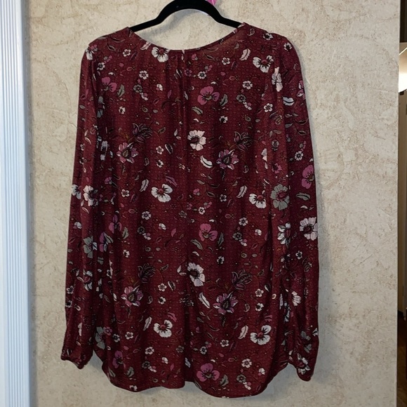 Lane Bryant Floral Long Sleeve Blouse Size M/L Or 10/12 - Picture 4 of 7